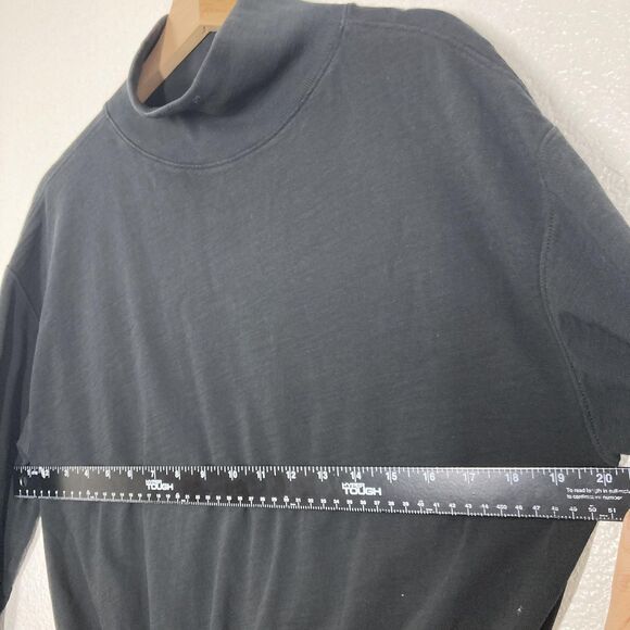 Nation LTD Lisa Dress Small Jet Black Mock Neck Long Sleeve Cotton Button Hem - Picture 6 of 16